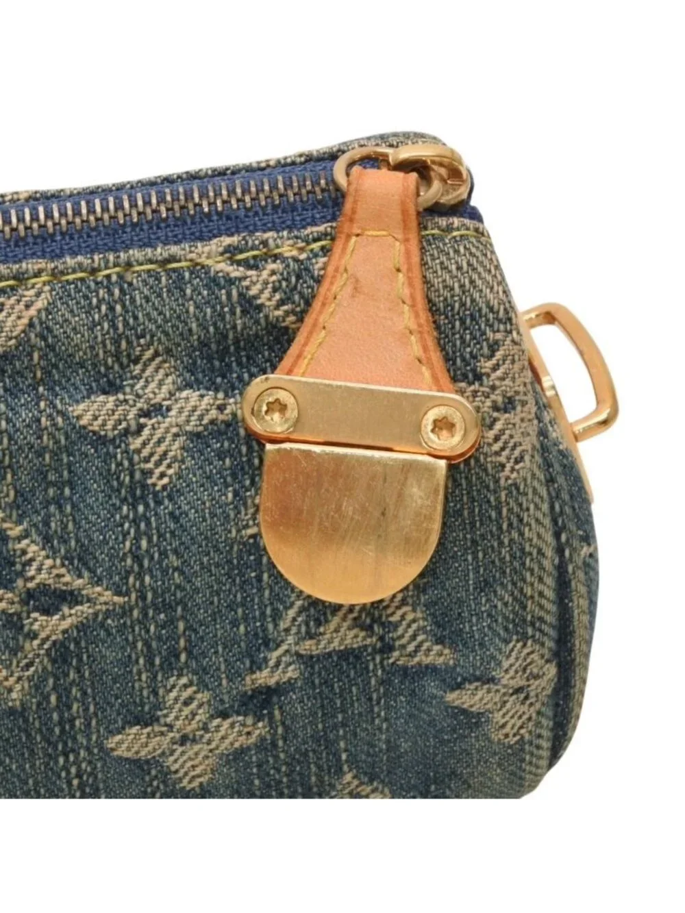 Louis Vuitton Monogram Denim Mini Trousse Speedy PM Strap Blue Handbag